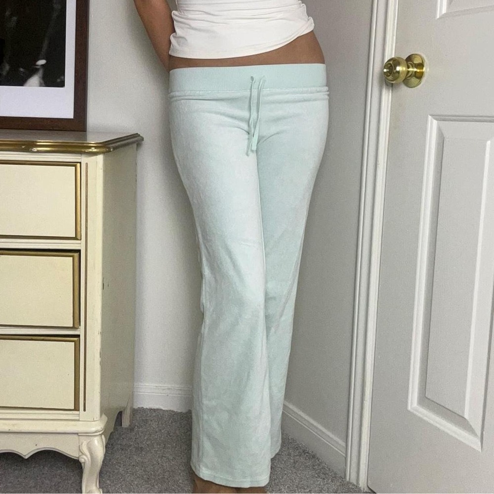 2000s sporty velour y2k vintage drawstring straight leg sweatpants